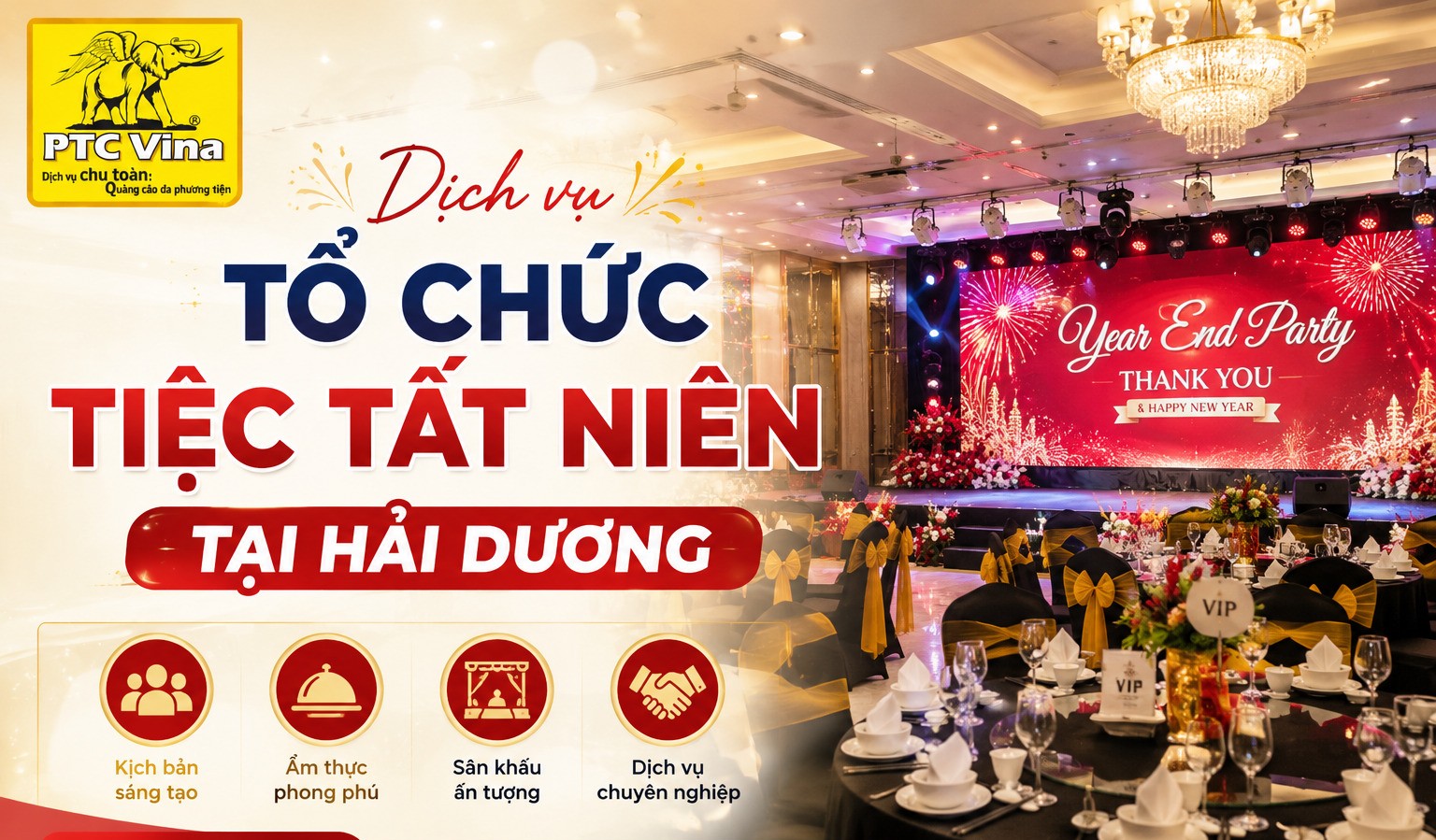 dịch vụ tổ chức tiệc tất niên tại Hải Dương