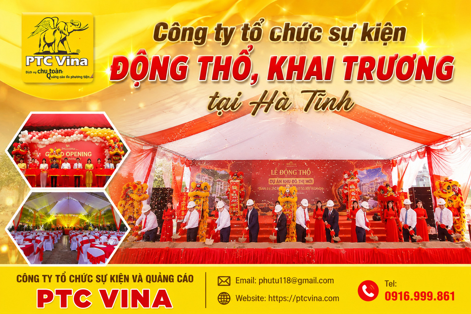 Công ty tổ chức sự kiện Động thổ, khai trương tại Hà Tĩnh số 1 uy tín