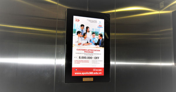 PTC Vina quảng cáo trong thang máy, nhà cao tầng - frame poster, LDC